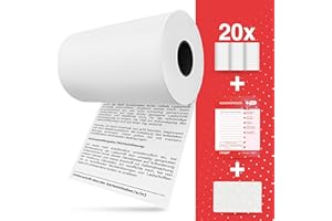 ‎LICURAT LICURAT - EC Rollen Thermopapier mit SEPA Lastschrift & EC Reinigung - 57mm x 14m x 12mm - Kassenrollen passend für EC Cash - EC Thermopapier - [20 EC Thermorollen 57mm]