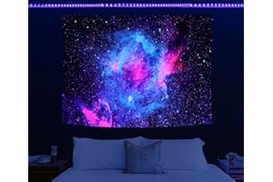HOLAVIDA Tapestry Galaxy Fluorescent Space Outdoor Starry Sky Abstract Wall Hanging Aesthetic Astronomical Mysterious Wall Decoration (150cm×130cm)