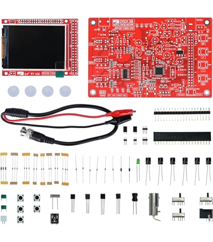 JYETech 'DSO 138 Mini' Oscilloscoop DIY Kit w/Clip Probe door NooElec. Goedkope draagbare digitale opslag oscilloscoop met 2,4 inch TFT LCD. Model DSO138 Mini; SKU 13805K