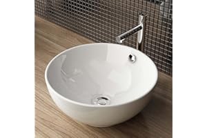 ‎WASCHBECKEN24 Waschbecken24 | Premium Waschbecken mit Lotus-Effekt für das Badezimmer und Gäste-WC (38x38x16cm, Weiß / A87)