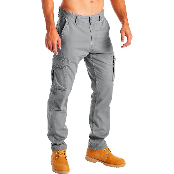 Pantalon Cargo Homme OCHENTA - Loose Fit Coton, Multi-Poches, Confortable Pour Loisirs