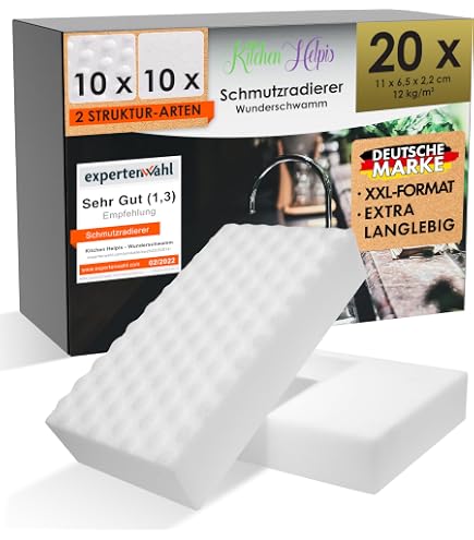 100 Stück Magic Sponge / Schmutzradierer - Weiße Reinigungsschwämme Für Haushalt (10x6x2cm)