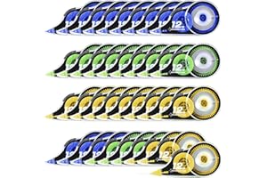 Yoosso 36 Piezas Cintas Correctoras, 12m x 5 mm Mini Cinta Correctora Correction Tape para Material Escolar Oficina Hogar Niños Estudiantes Adultos (Azul, Amarillo, Verde)