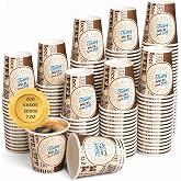 200 Disposable Coffee Cups 200 ml &ndash; For Hot and Cold Drinks &ndash; Cardboard for Coffee, Tea, Water &ndash; To Go (200 Units) (Coffe Tim