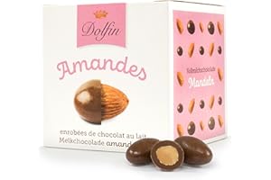 ‎DOLFIN Dolfin Vollmilch-Schokomandeln - Leckere Kugeln mit gerösteten Mandeln und cremigem Überzug aus Schokolade - Premium-Schoko, Geschenke - Hergestellt in Belgien, 115 g