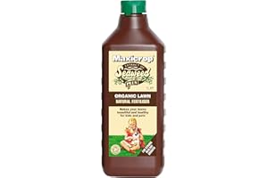 Maxicrop XOLNF61L Organic Lawn Natural Fertiliser, 1L - Natural Organic Lawn Fertiliser - with Seaweed Extract - for Strong Growth and Healthy Root Development - Lawn Nutrition - Garden Care, Brown