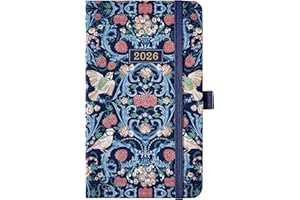 Kamaking Pocket Diary 2026 - A6 Diary 2026, Pocket Diary 2026 Small Week to View with Pen Loop, Back Pocket, Jan. 2026-Dec. 2026, Birds,16×10×1.5 cm