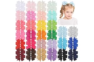 Jollybows 60pcs 3" Hair Bows for girls Alligator Clips Grosgrain Ribbon Baby Hair Accessories for Baby Girls Kids Toddlers Infant