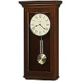 Howard Miller Continental Wall Clock 625-468 – Cherry Bordeaux Finish, Home Decor, Brushed Brass Pendulum Bob & Grid, Quartz Single Chime Movement