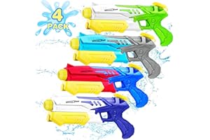 FANSIY Wasserpistole für Kinder Erwachsene 4er Wasserspritzpistole mit 10 Meter großer Reichweite Super Wasser Soaker Wasserspielzeug Sommer Schwimmbad Strand Outdoor Spaß Wasserschlacht Spielzeug