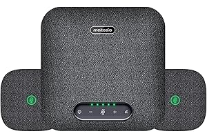 Matosio Octopus Pro Altavoz y micrófono de Conferencia inalámbrico y USB, Altavoz de Conferencia con 2 micrófonos de extensión, para Sala de conferencias, Compatible con Equipos Zoom/MS