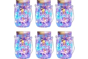 XVZ Lanterna solare per esterni, 6 pezzi, luci solari da giardino, impermeabile, lanterna solare, da appendere per terrazze, patio, balcone, tavolo, multicolore