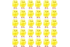 REDSTAR Confezione da 30 mini pulcini pasquali gialli in ciniglia soffice peluche carino decorazioni per bambini Pasqua caccia uova di Pasqua arti e mestieri decorazione per la casa decorazione torta