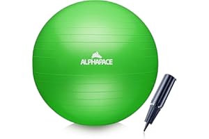 ‎ALPHAPACE ALPHAPACE Dicker Anti-Burst Gymnastikball Sitzball Trainingsball inkl. Luft-Pumpe, Ball für Fitness, Yoga, Gymnastik, Core Training, für starken Rücken als Büro-Stuhl