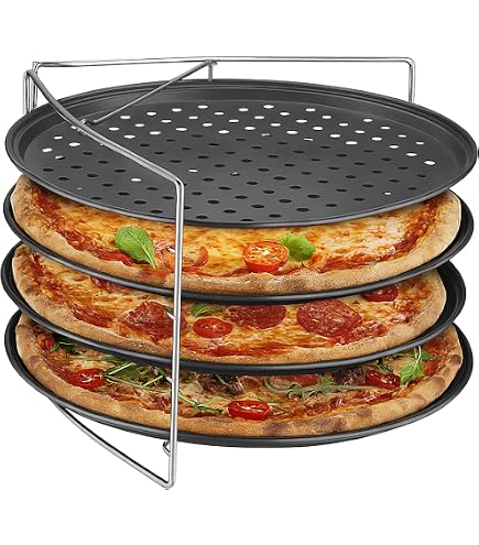 Zenker 7512 Set De 2 Plaques à Pizza Perforées Avec Roulette - Cuisson Croustillante Parfaite 32 Cm