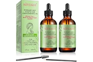 PLOBRT RosmarinöL Haare, Rosemary Oil for Hair, RosmarinöL für Kopfhaut und Haar, Gegen Haarausfall, Verbessert Das Haarwachstum, 60 Ml (2er Pack)