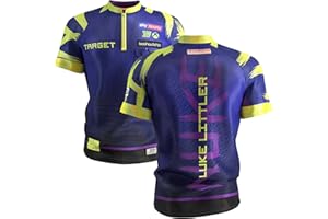 ‎TARGET DARTS Target Darts Luke Littler Dart-Shirt 2026 | Dart-Shirt für Herren, Erwachsene kühl kragenlos Dart-Oberteil, Dartscheiben Herren-Oberteil, „The Nuke“ Player-Edition-T-Shirt – XS/S/M/L/XL/2XL/3XL/4XL