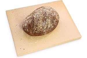 FEUERFEST 123 GMBH Feuerfest 123 - Brotbackstein Schamotte Eckig 40x30x3 cm, Backstein für Backofen & Gasgrill, Lebensmittelecht für einen unverwechselbaren Genuss, für leckere Brote wie vom Lieblingsbäcker