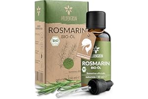 ‎HELDENGRÜN Heldengrün® BIO Rosmarinöl 50 ml [HOCHDOSIERT] Stimuliert Haarwachstum - Haaröl bei Haarausfall - 100% naturreines Rosmarin Öl - Rosmarinöl Haare