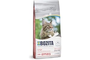 Bozita Large Weizenfrei Lachs – 2 kg Trockenfutter für große Katzenrassen – weizenfreies Katzenfutter mit 31 % Protein & 18 % Fett – für sensible Katzen – ohne Zucker & Gentechnik