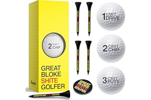 Shanker Golf Balls Gift Set - Shite Golfer Starter Pack - Sleeve of 3 Balls, Ball Marker & Wooden Tees Set - Perfect Funny Gift for Golfers - Funny Rude Horrible Golf Balls Set - Novelty Golf Gift