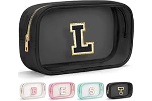 Parima Geschenke für Teenager Mädchen,Durchsichtig Kosmetiktasche Reise Kulturbeutel Damen Kosmetiktasche mit Buchstaben L Beste Freundin Geschenk Personalisierte Geschenke für Frauen Mädchen Freundin