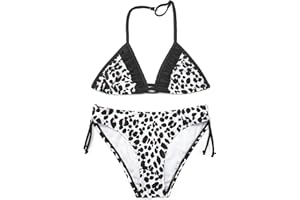 SHEKINI Conjunto De Bikini Triangular De Dos Piezas para NiñAs Traje De BañO con Volantes Halter BañAdores De Cintura Baja Traje De BañO Sin Espalda Traje De BañO