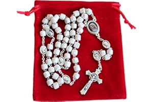 HOLY LAND MARKET Medjugorje - Made From Apparation Hill Stones (20 Inches Long) - Trinity Cross Holylandmarket Rosaries