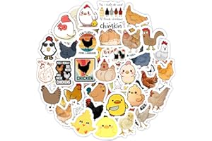 PADABAYKA Adesivi con Galline per Bottiglie d'Acqua e Laptop - Favors e Decorazioni a Tema Fattoria - Chicken Stickers