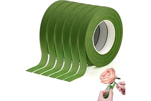XRXYMQ Lot de 6 Ruban Vert 162m qualité supérieure Scotch Fleuriste Vert Lime Rubans de Fleuriste pour Décorations Floral Tape pour Enveloppement de Bouquets Floratape Fleuriste 27 Verges/Rouleaux