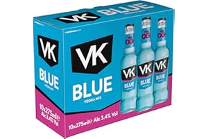 VK Blue Party Pack | 10 x 275ml Multipack |3.4% abv | Blue Alcopops | Sparkling Vodka Drink | Ready To Drink Alcoholic Mix | Mixed Berry