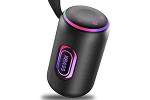 TAOPODO Bluetooth Lautsprecher mit Licht, 30W Musikbox Tragbarer Bluetooth Box mit IPX7 wasserdicht, Dualen Bass-Treibern, 30 Sth Akku, RGB Lichter, TWS Kopplung，AUX, TF Karte, Geeignet Outdoor/Party/Reisen