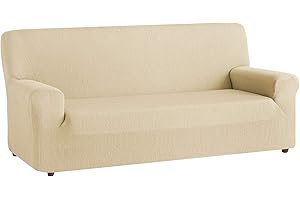 TEXTIL-HOME Textilhome - Elastyczny pokrowiec na sofę TEIDE, 2 siedzisko - pokrowiec na kanapę - od 130 do 180 cm. Kolor Beżowy