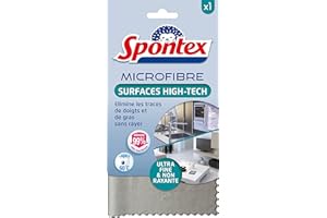 SPONTEX - Microfibre Surfaces High Tech - Ultra fine - Non rayante - Elimine les traces de doigts et de gras