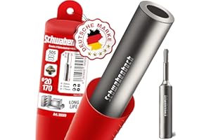 SCHWABENBACH® SDS PLUS - Insertor de clavos para tierra, ideal para insertar tierras profundas de 170 x 25 mm de diámetro, diámetro interior de 20 mm, perfecto para pinchos de tierra y anclajes de