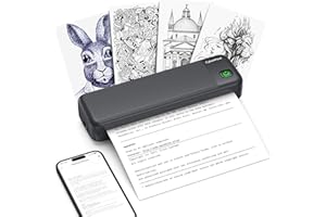CyberPixel Portable Printer Wireless for Travel, Inkless Bluetooth Thermal Printer Supports A4 & US Letter, Mobile Printers Compatible with iOS, Android, Laptop for Office, Home, Portable Use (BLACK)