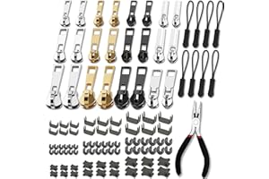 Haraqi Zip Repair Kit(105pcs), Zip Repair Set, Zipper Pull Replacement, Zipper Repair Kit, Universal Zipper Pull Accessories (3 Sizes: #3/5/8)