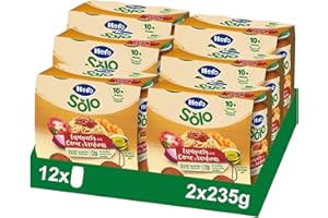 Hero Baby - Tarritos de Trocitos de Espaguetis con Carne y Verduras, Alimento Infantil en Tarritos para Bebés a Partir de 10 Meses, Sin Aceite de Palma y Almidón - 12 x 235 g