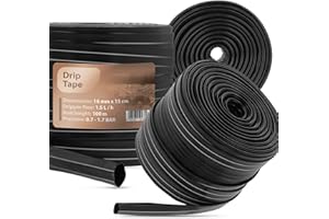 INSTALGURU Tuyau d'Irrigation Goutte à Goutte - 16 mm x 15 cm - 100 m - Pour l'Irrigation des Rangées de Plantes