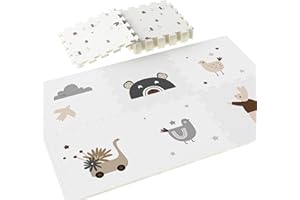 Uanlauo XPE alfombra puzzle bebe, 6 Piezas(59x59x2cm) tapete puzzle, Alfombra puzzle,No tóxico e inodoro suelo puzzle,Sin BPA & formaldehído