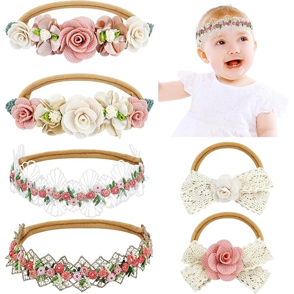 PrettyBoutique Baby Girls Burned Edge Satin Flower Soft Lace