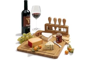 HeRo24 Planche à fromage en bambou avec couteau à fromage