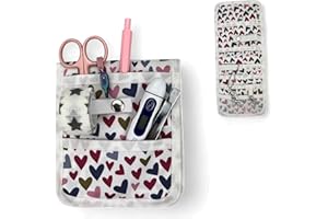 Nurse Life Salvabolsillos Premium | No todos son iguales | Organizador de Bolsillo Enfermeria | Original regalo enfermera para guardar Tijeras y Accesorios (BLANCO CORAZONES COLORES)