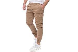 PITTMAN Darius - Herren Cargo Hose - Baumwoll Cargohosen - Cargo Jogger