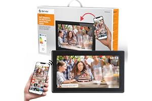 Denver Digital Fotoram WiFi Frameo 15,6 Tum Full HD, Svart | Stor digital fotoram, 15,6 tum Full HD, digital kalender, IPS-pekskärm, 16 GB