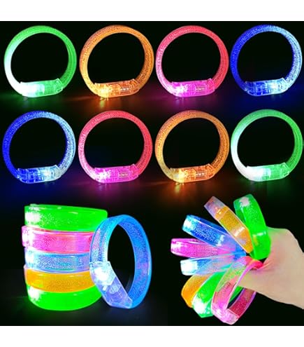 Lqemwth 60Pcs LED Finger Lights,Finger Flashlights,Led Party Finger Lights Glow Dark Party Supplies Light Ring Lights Toys Finger Ring Toys Holiday H - View #6