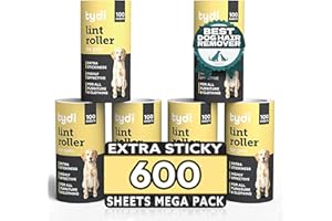 Lint Roller Refills (600 Sheets) – Compatible with Tydi, PetLovers, Mr. Siga & More – 100 Sheets Per Sticky Roller – Ideal for Pet Hair Removal