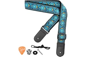 BestSounds Ukulele Strap, Jacquard Weave Adjustable Uke Mandolin Shoulder Straps for Adult & Kids, Ukulele Button Accessories (Teal Blue)