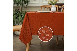 Romanstile tovaglia autunnale 300x150 cm antimacchia arancione 14 posti tovaglie rettangolare per tovaglia jacquard Impermeabile decorativa per feste di compleanno, cucina, sala da pranzo,halloween