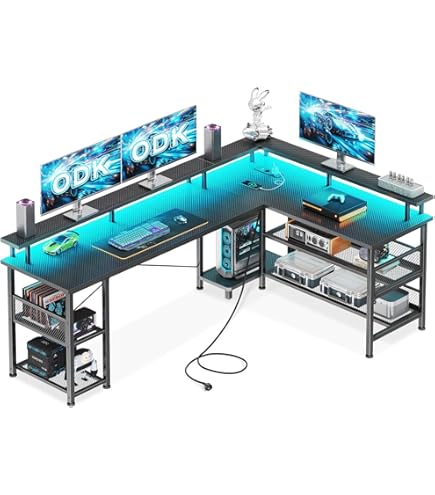 Bureau Gaming 120 Cm Daming Bureau D'angle Pour Gaming - 180 X 120 Cm - Avec LED - Grand Grand Bureau Gaming